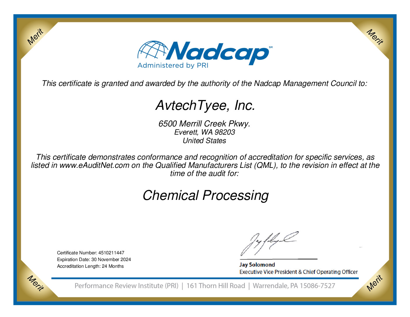 thumbnail of Chemical Processing Certificate